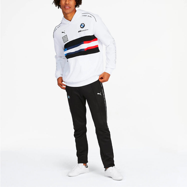 PUMA BMW Motorsport Street Midlayer Hoodie 'White Black Blue Red' 595181-02