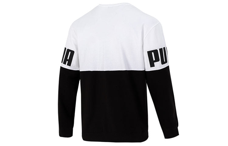 PUMA Colorblock Alphabet Round Neck Pullover Black White 847722-02
