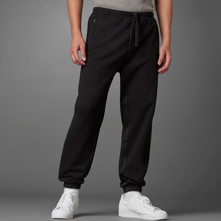 Men's adidas originals Cotton Drawstring Elastic Waistband Sports Pants/Trousers/Joggers Black HC2748