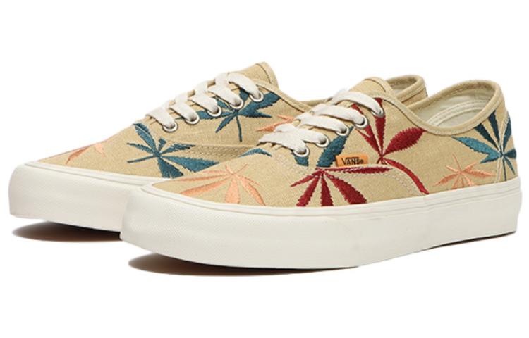 Vans Authentic Low Tops Casual Skateboarding Shoes Unisex Light Brown Embroidered 'Light Brown Red Blue' VN0A5EE2AZB