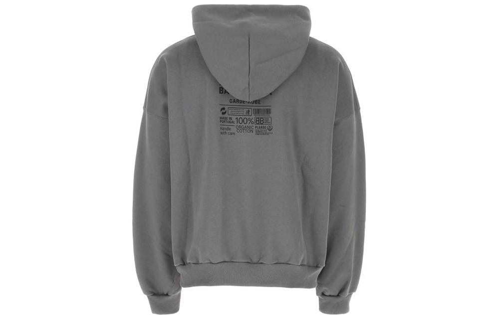 Balenciaga Care Label Hoodie Middle Fit 'Grey Black' 725565TNVL61219