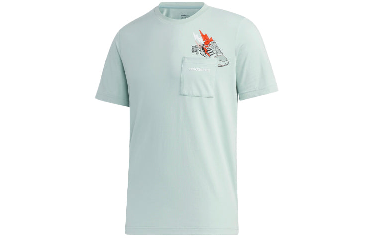 adidas neo Cartoon Printing Round Neck Casual Sports Short Sleeve Green GJ8888