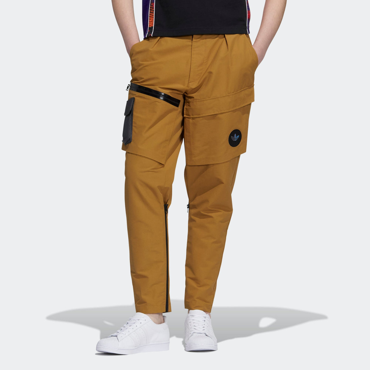 Men's adidas originals Prem Wvn Pnt Casual Cargo Sports Pants/Trousers/Joggers Orange H58054
