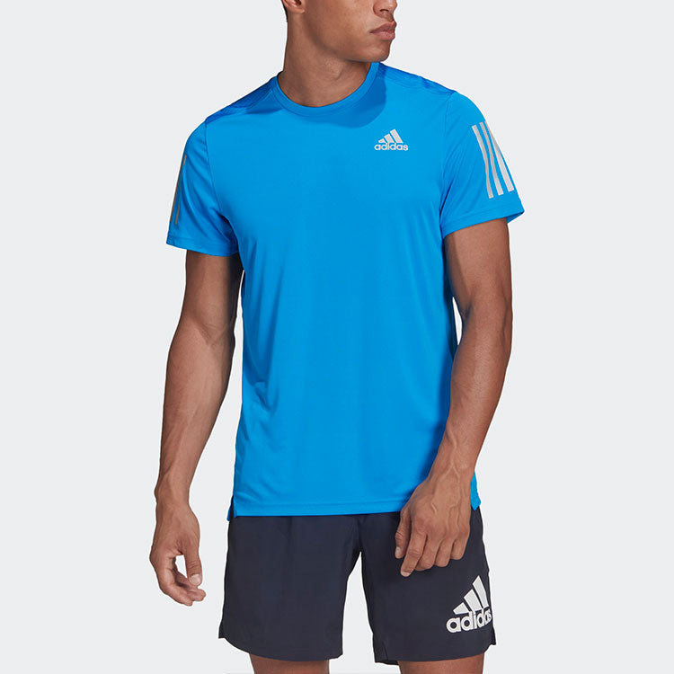 adidas Casual Sports Round Neck Pullover Short Sleeve Blue HB7450
