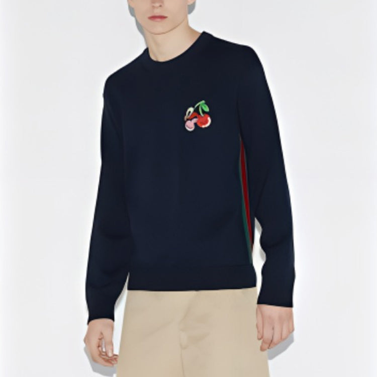 Gucci Cotton Wool Sweater With Patch 'Dark Blue' 781331-XKDZQ-4669
