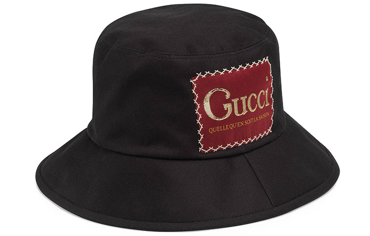 Gucci Cotton Bucket Hat With Gucci Label 'Black' 627174-4HK02-1000