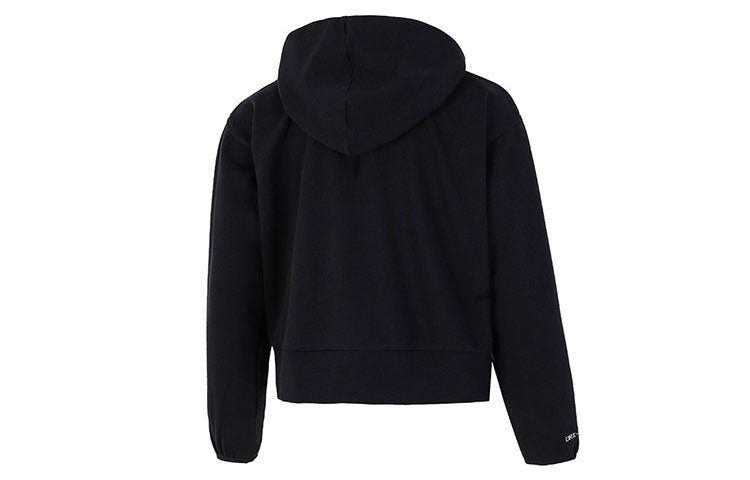 (WMNS) Nike Embroidered Logo Big Pocket Short Sports Hoodie Black DA6484-010