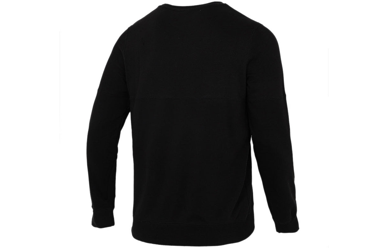 PUMA Solid Color Logo Sports Round Neck Pullover Black 846409-01