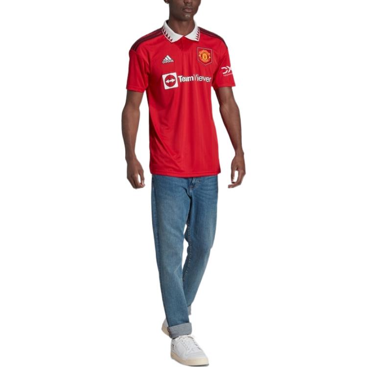 Men's adidas Manchester United Fan Edition Soccer/Football Short Sleeve Red T-Shirt H13881