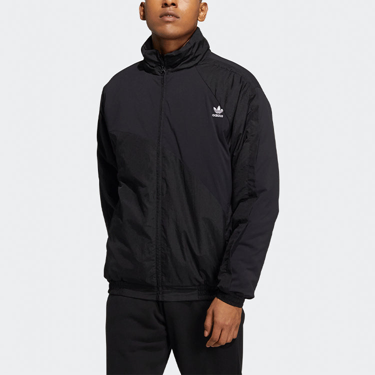 Men's adidas originals Bold Jacket Logo Printing Sports Padded Jacket Black HE6611