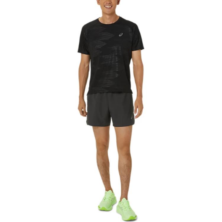 ASICS Graphic Emboss Short Sleeve Top Asia Sizing 'Performance Black' 2011D012-001