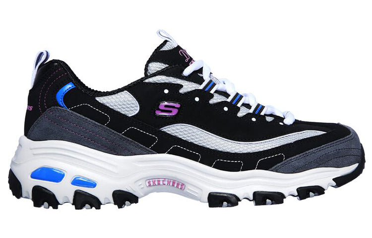 (WMNS) Skechers D Lites Low-Top Running Shoes Black/Blue 11947-BKBL