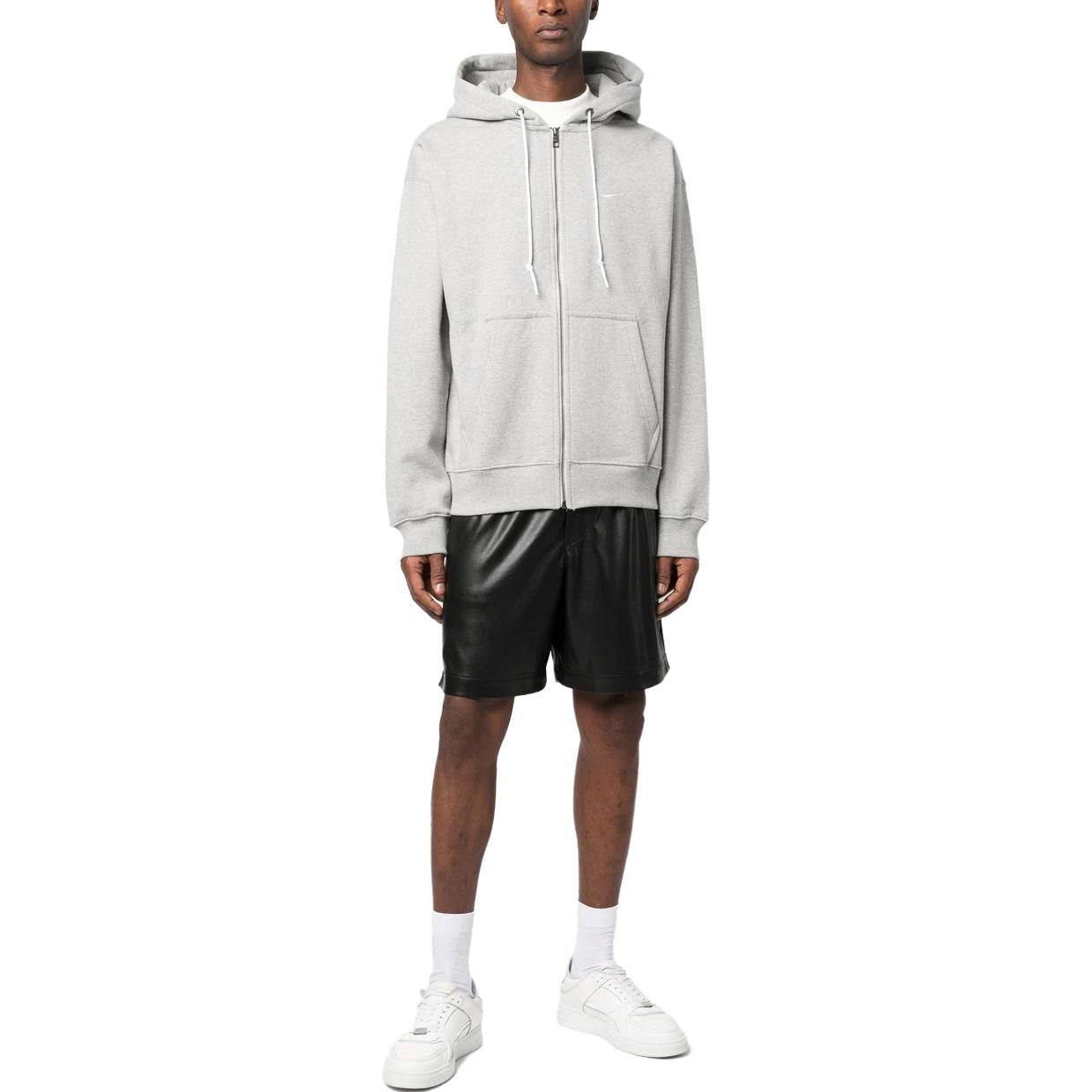 Nike Solo Swoosh Full-Zip Hoodie 'Grey Heather & White' DR0403-063