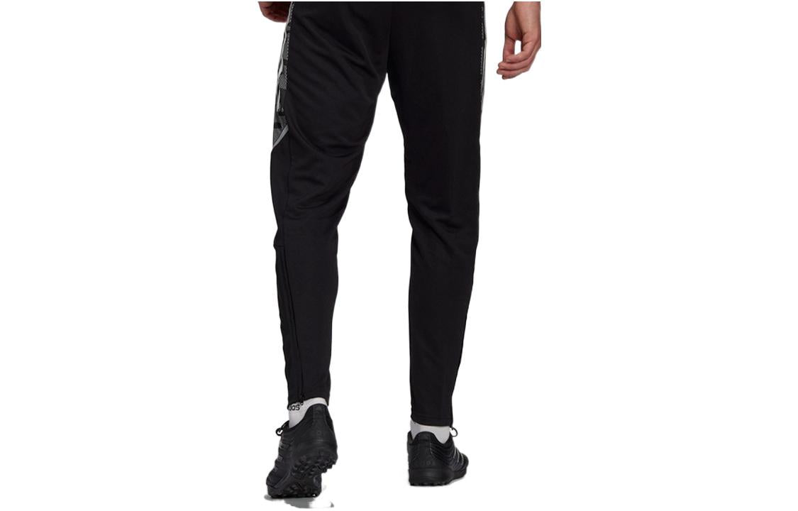Men's adidas Solid Color Alphabet Logo Printing Running Training Soccer/Football Sports Pants/Trousers/Joggers Black GE5423