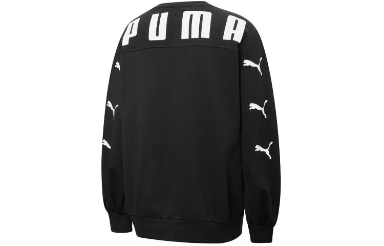 (WMNS) PUMA Skb Logo Printing Round-neck SweatshirtBlack 537019-01