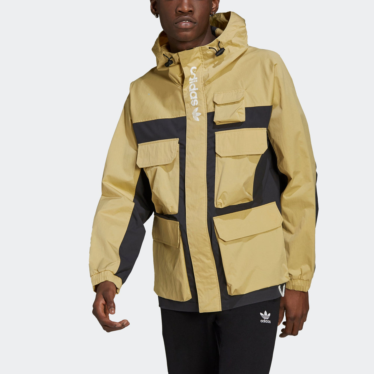 adidas originals G Outd Parka Sports Multiple Pockets Contrasting Colors Hooded Jacket H09359
