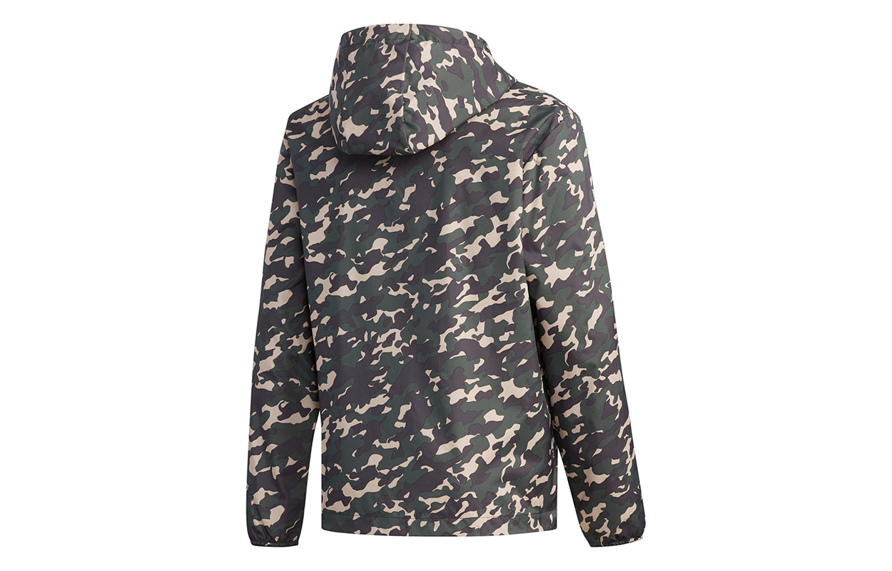 adidas AI WB CAMO Zipper Casual Sports Hooded Jacket Brown EH3801