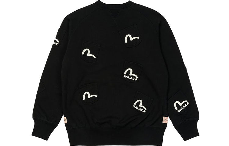 Palace X Evisu FW21 Multi Pocket Crew Sweatshirt 'Black' P21EVCW001