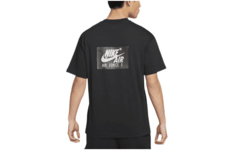 Men's Nike Alphabet Logo Pattern Printing Round Neck Pullover Short Sleeve Black T-Shirt DR5758-010