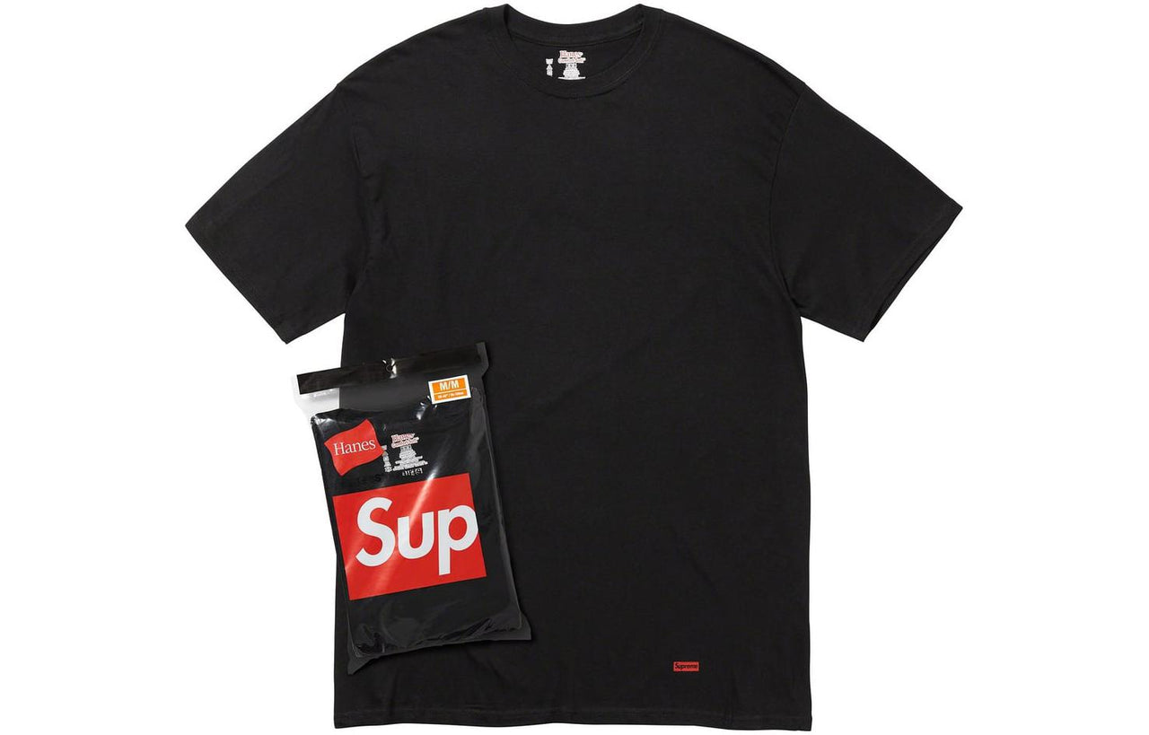 Supreme Week 1 x HANES TAGLESS FW23 T-shirt 'Black' SUP-FW23-020