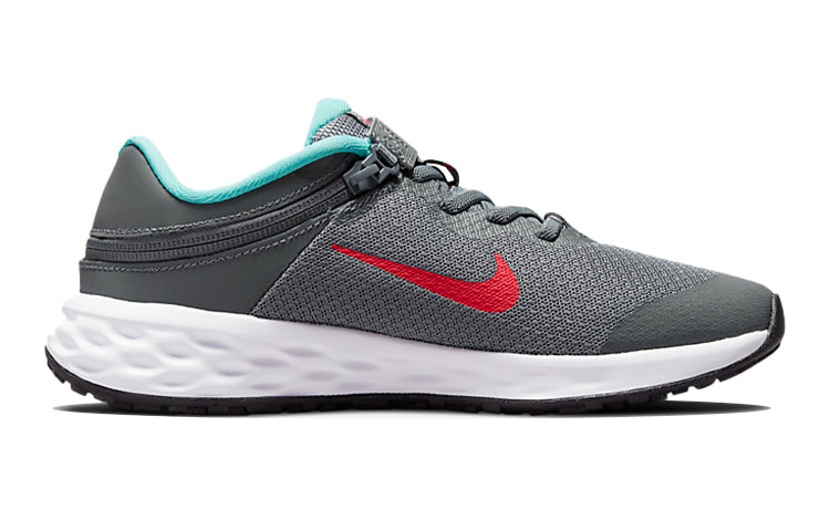 (GS) Nike Revolution 6 FlyEase 'Smoke Grey Siren Red' DD1113-006