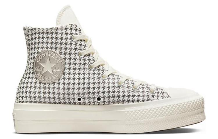(WMNS) Converse Chuck Taylor All Star Lift Platform High 'Houndstooth Shine - Egret Pure Silver' A04276C