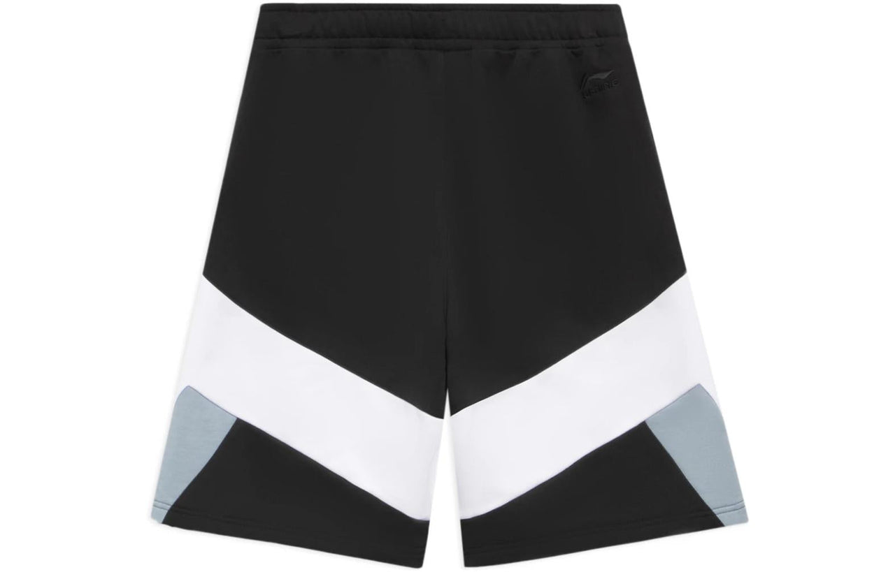 Li-Ning Color Block Graphic Shorts 'Black White' AKSR569-5