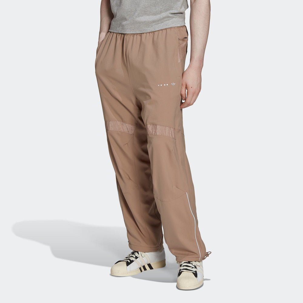 Men's adidas originals Printing Logo Zipper Pocket Straight Sports Pants/Trousers/Joggers Brown HK2735