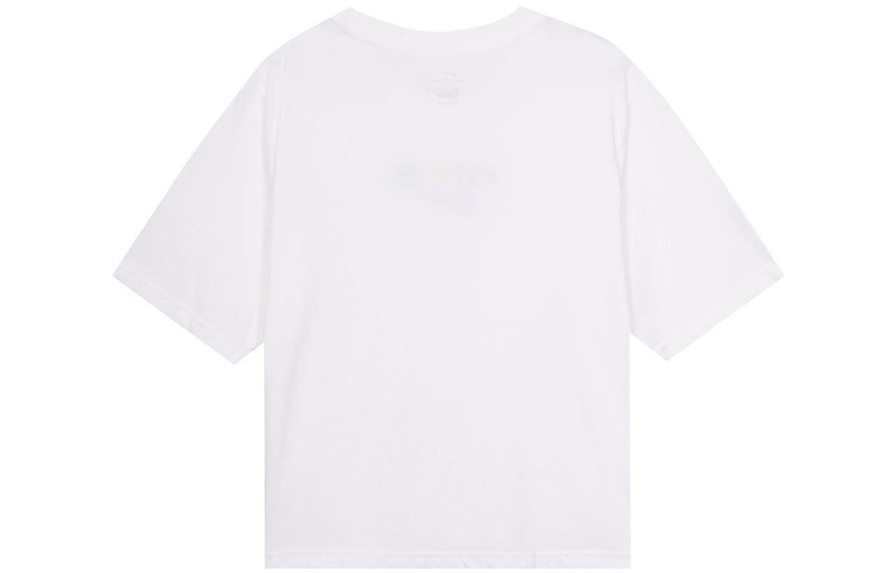 (WMNS) Nike Dri-FIT Boxy Rainbow Embroidery Logo Short Sleeve White DD2849-100