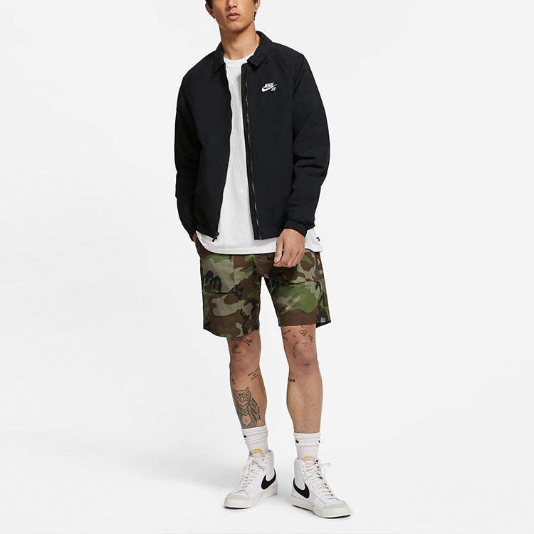 Nike SB Skateboard Sports Long Sleeves Woven Logo Jacket Black CV4306-010