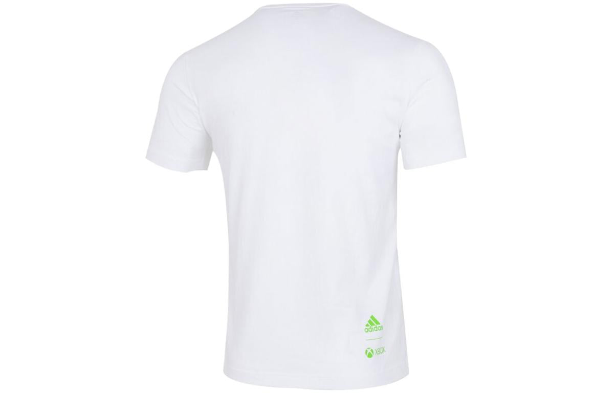 adidas Casual Breathable Printing Round Neck Short Sleeve White HE4905