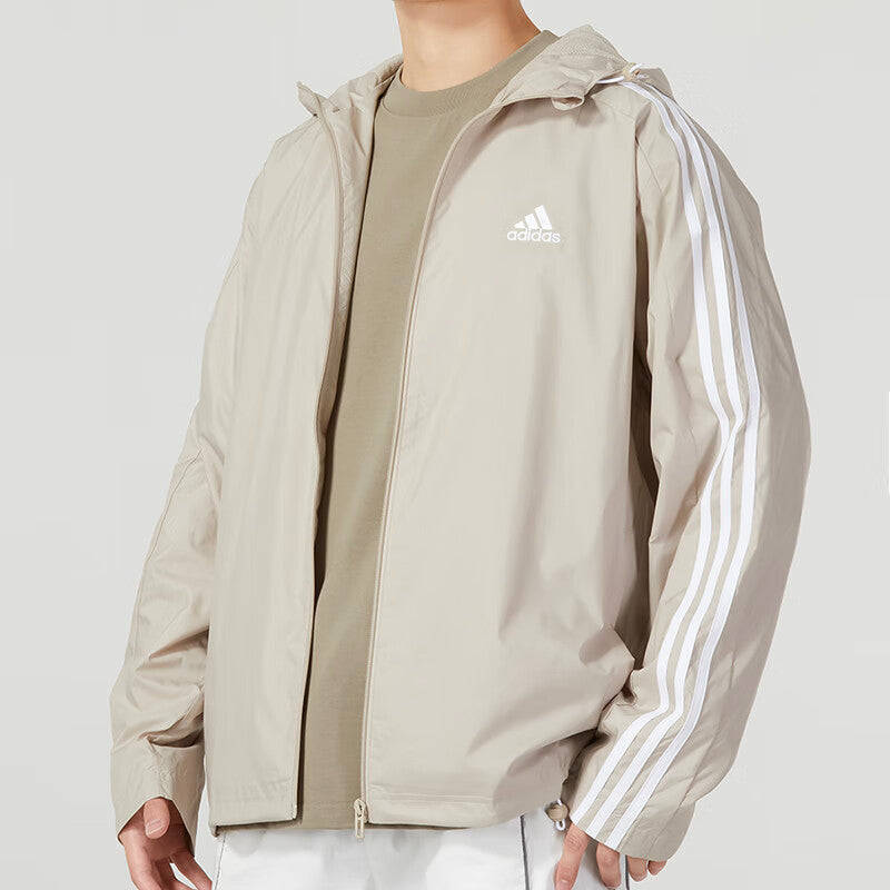 adidas 3-Stripes Windbreaker Jackets 'Beige' IJ8693