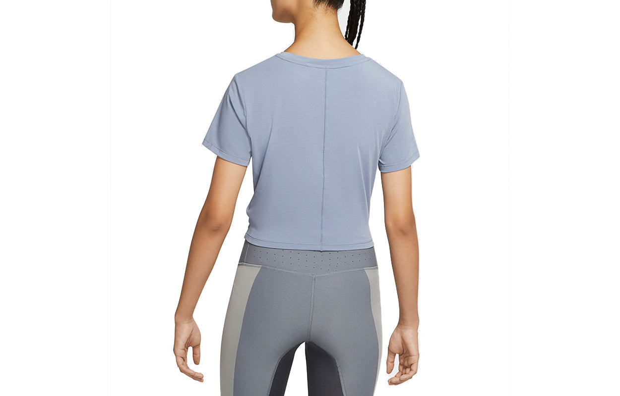 (WMNS) Nike One Luxe Twist Logo Breathable Round Neck T-shirt Blue DD4922-493