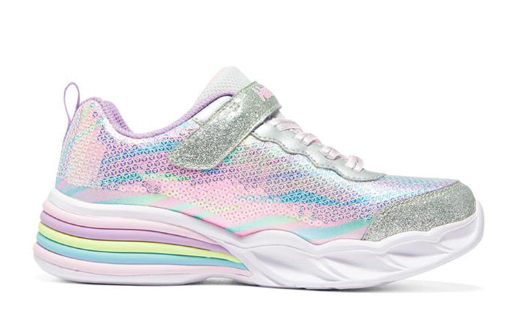 (GS) Skechers Sweetheart lights 'Silver Rainbow' 302313L-SMLT