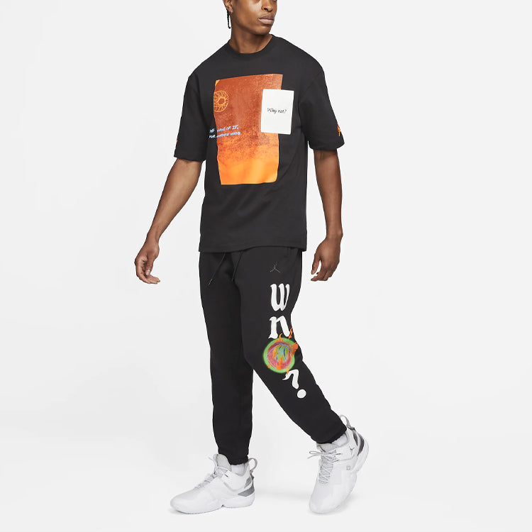 Men's Jordan Why Not? Casual Sports Elastic Waistband Fleece Long Pants/Trousers Black DD3330-010