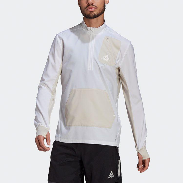 adidas Causual Sports Running Stand-up Collar Jacket Male White GP6487