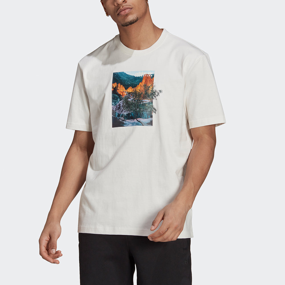 adidas originals Ldsp Tee Casual Breathable Sports Printing Short Sleeve White T-Shirt H09065