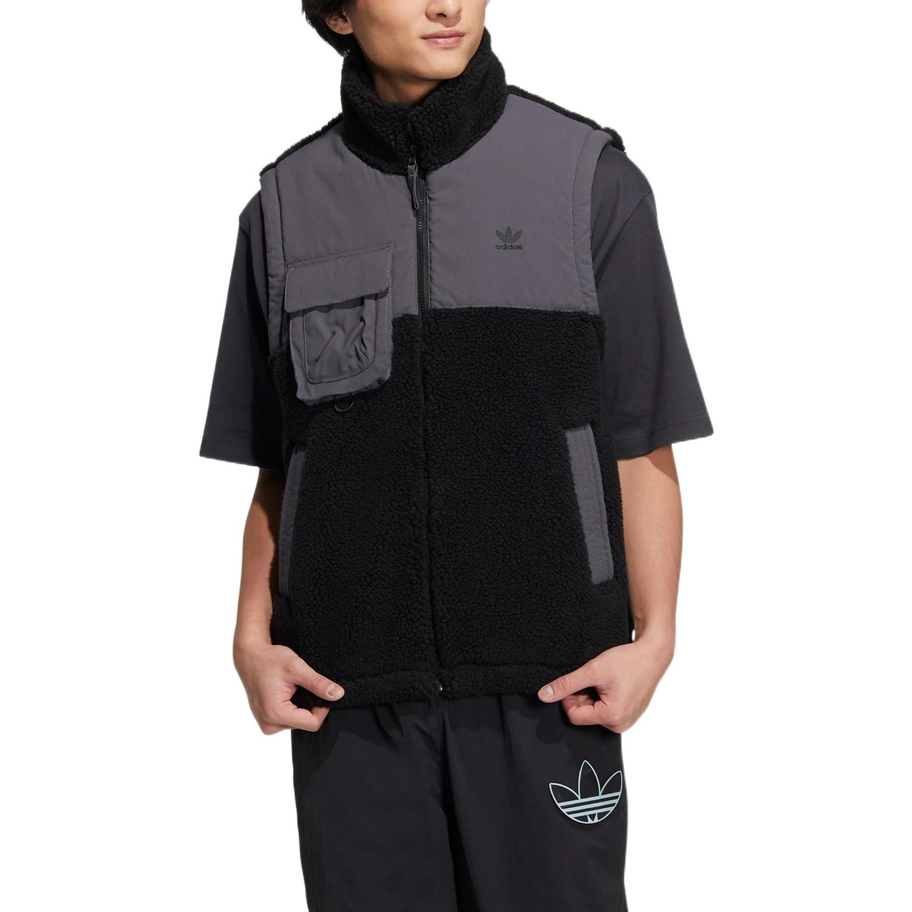 adidas Originals WW Sherpa Vests 'Black Grey' IC8160