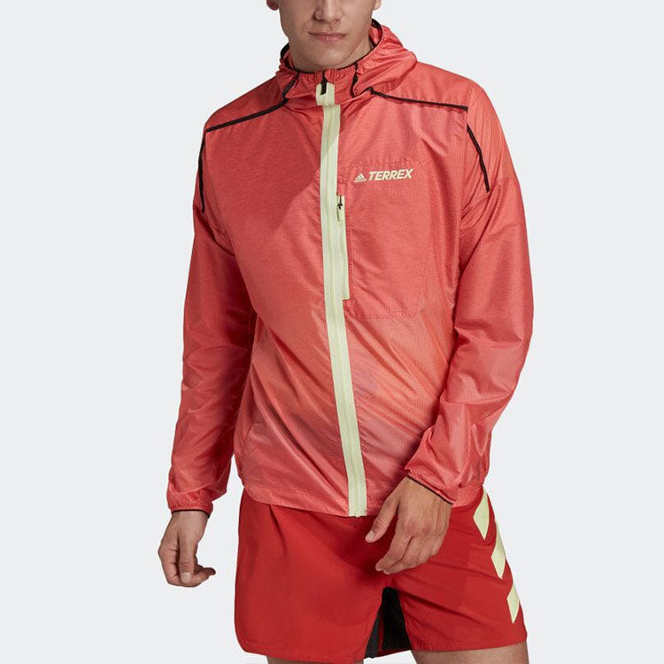 Men's adidas Reflective Windproof Logo Alphabet Hooded Jacket H11744