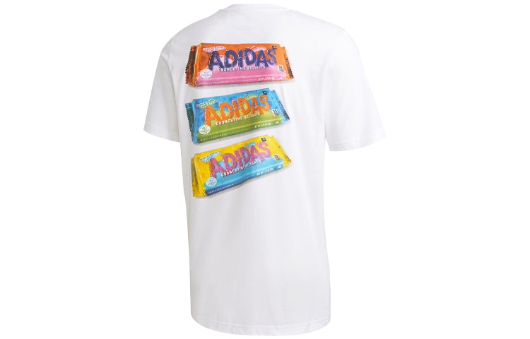adidas Snack Photo Tee Alphabet Logo Round Neck Short Sleeve White GE4667