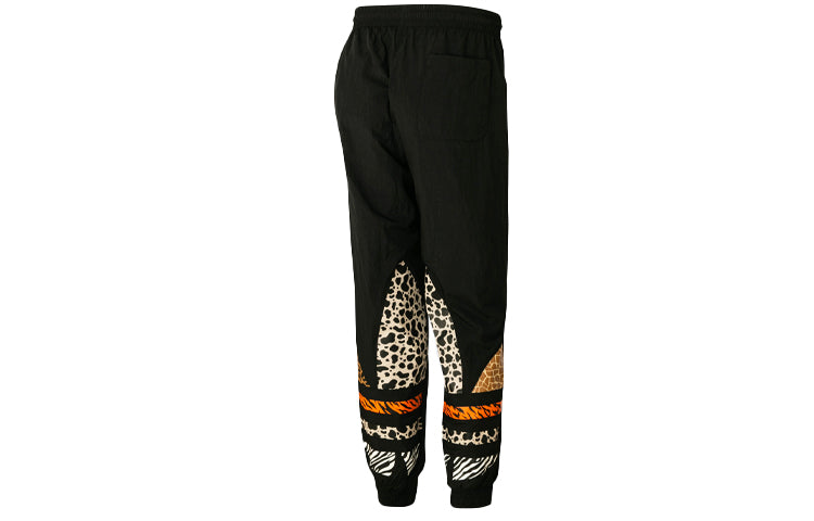 adidas x Atmos Crossover Leopard print Logo Bundle Feet Sports Pants 'Black' GT7294