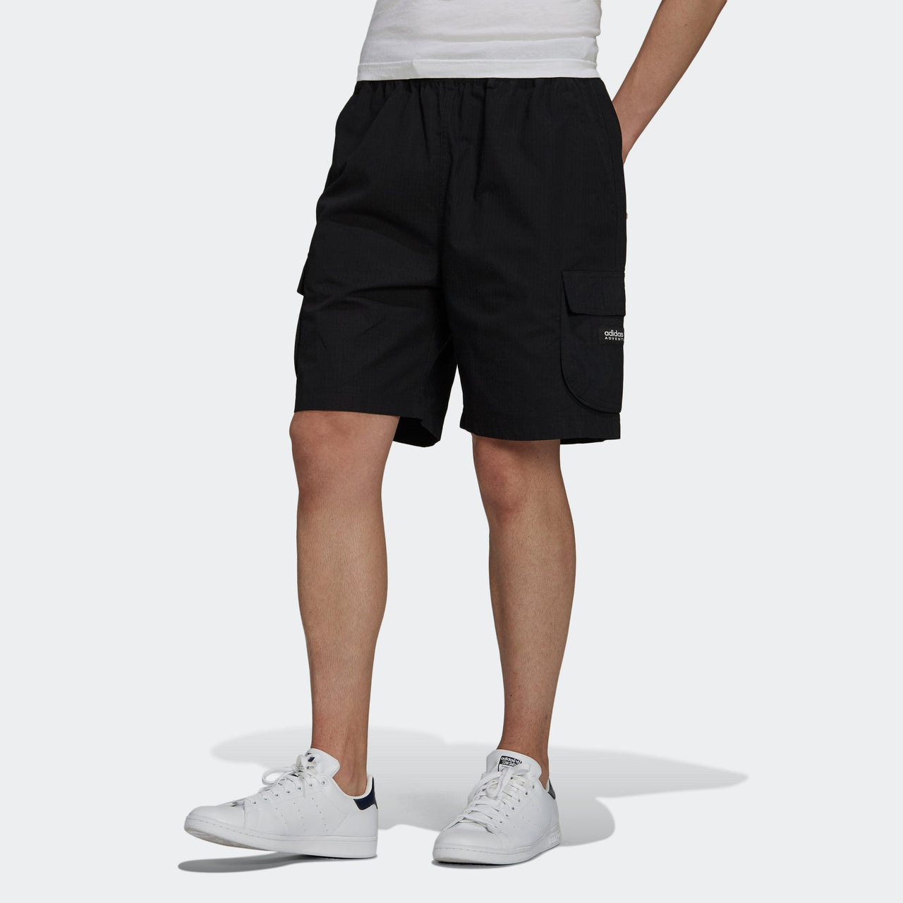 adidas originals Cargo Shorts Side Pocket Loose Lacing Sports Black H09109