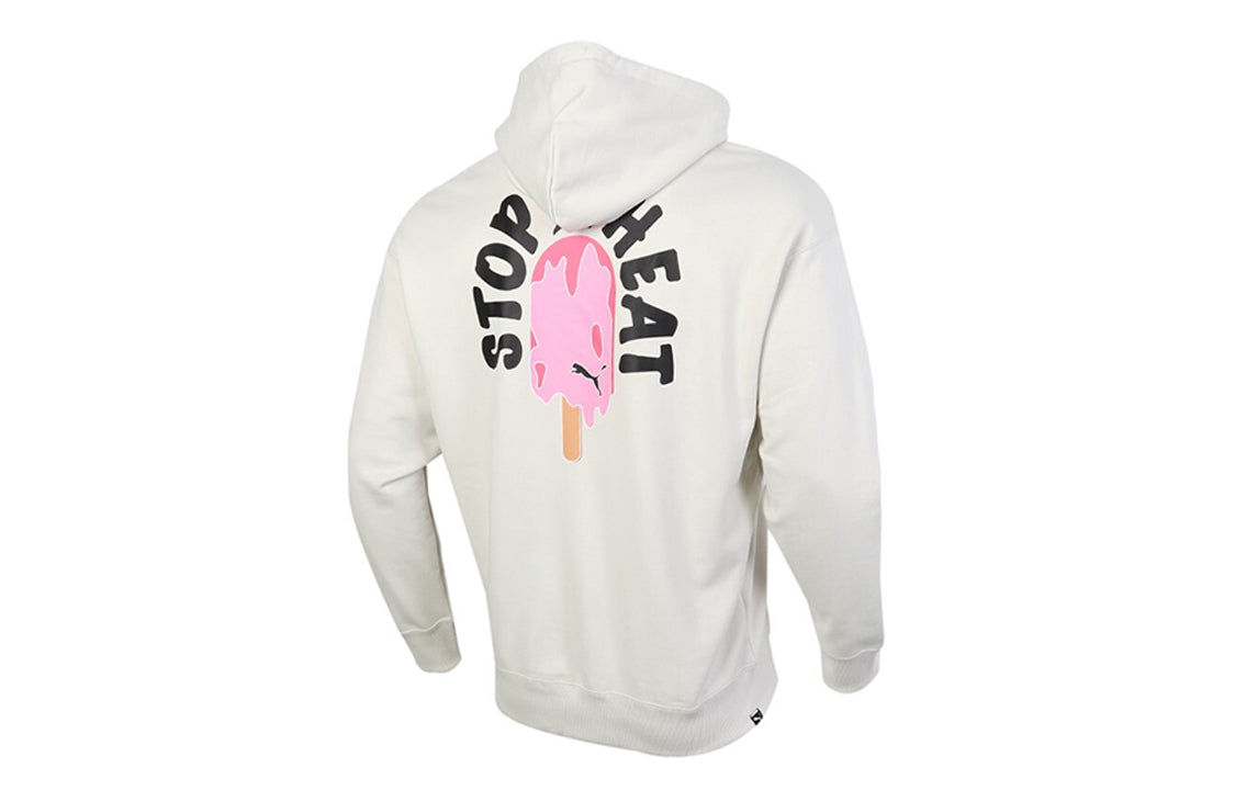 PUMA Alphabet Printing Casual hooded Pullover Gray 599303-05