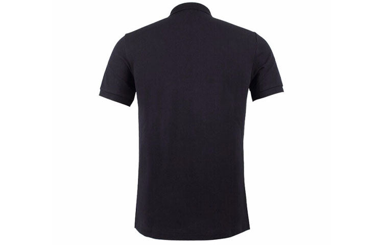 Burberry Logo Embroidered Solid Color Cotton Classic Short Sleeve Polo Shirt Black 80045811