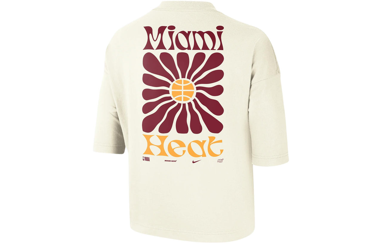 (WMNS) Nike NBA Miami Heat Courtside Boxy T-Shirt 'Beige' FV9374-901