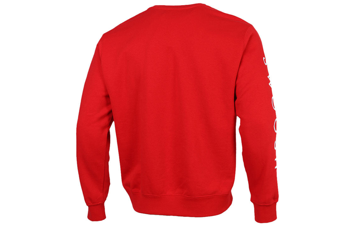 Nike Sportswear Swoosh Solid Color Alphabet Round Neck Pullover Large Red CU4035-657