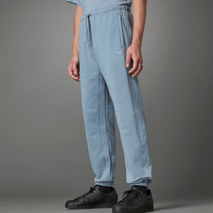 Men's adidas originals Logo Solid Color Bundle Feet Sports Pants/Trousers/Joggers Blue HD4817
