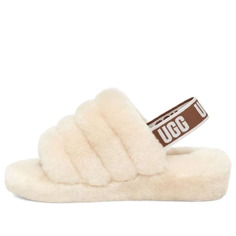 (WMNS) UGG Fluff Yeah Slide 'Natural' 1095119-NAT