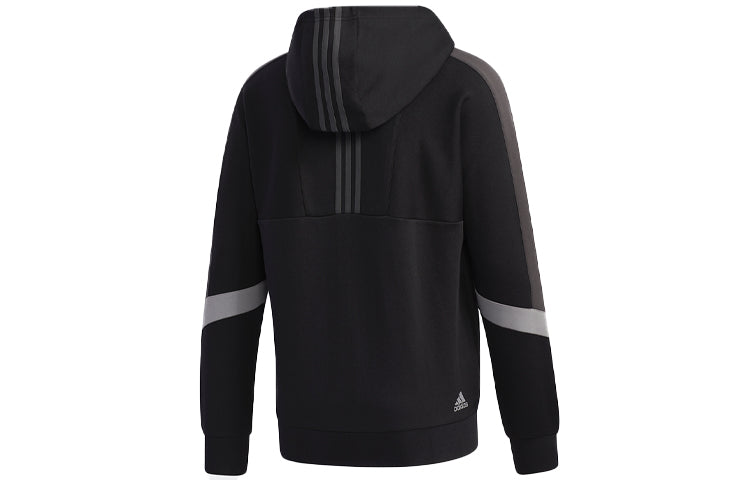 adidas Colorblock Athleisure Casual Sports Hooded Jacket Black GM4430