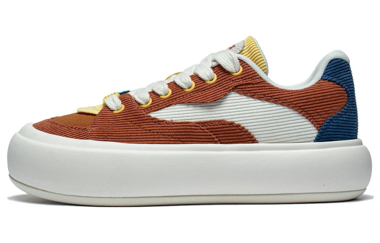 (WMNS) Li-Ning Puff Platform Skate Shoes 'Brown Blue' AZGT092-1